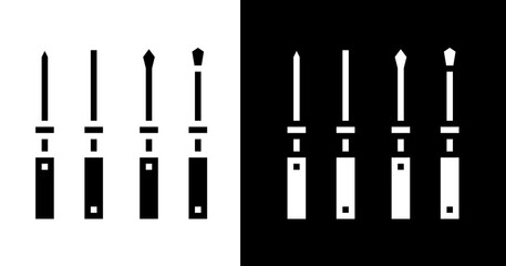 black and white illustration of screwdriver icon