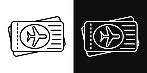 Air tickets icons - editable stroke vector illustration