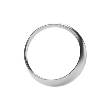 Silver Ring with Abstract Square Shape circle metal isolated on a transparent background