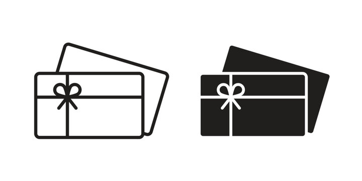 Gift voucher icons set. Simple set of vector illustrations