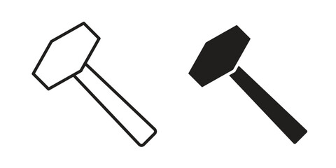 Hammer icons set. Simple set of vector illustrations