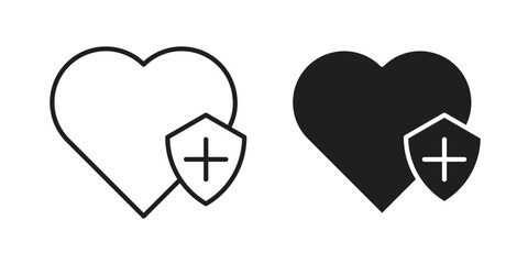 Health insurance icons set. Simple set of vector illustrations