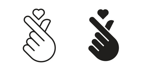 korean heart icons set. Simple set of vector illustrations