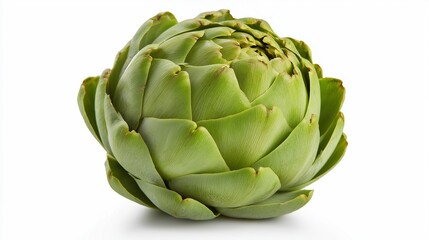 Obraz premium Green artichoke isolated on white background, fresh vegetable produce