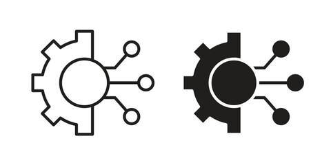 Machine learning icons set. Simple set of vector illustrations