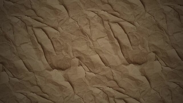 Textured brown paper background with crinkles and creases ideal for various designs