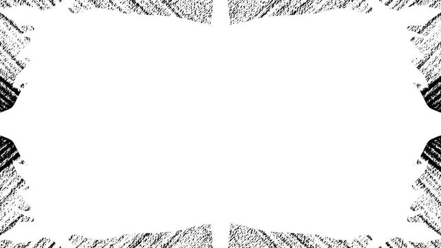 black grunge border on white background video