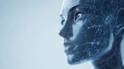 AI Face Future Tech Blue.