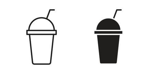Milkshake icons set. Simple set of vector illustrations