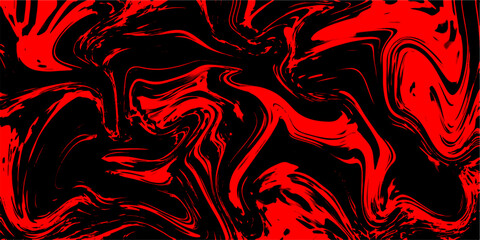  Red colorful marble pattern of the blend of curves. Marbleized bright effect with fluid painting, background for kitchen. Marble Red Alcohol Ink Wavy Liquid Texture blend of curves. 