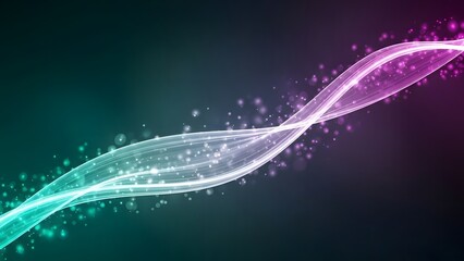 Abstract flowing light trails with vibrant colors on a dark gradient background