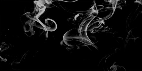 Gray smokes or steam, for use on dark background. Smoke steam set of airborne particulates and gases emitted. Set of several realistic transparent gray smokes or steam, for use on dark background.