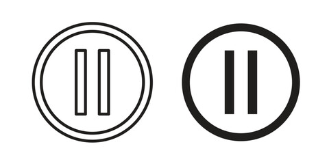 Pause button icons set. Simple set of vector illustrations