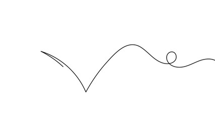 Approval check mark icon continuous one line drawing tick symbol 4k animation video