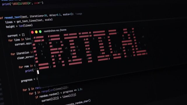 Visual representation of a looping progress bar in a code editor, illustrating iterative programming, demonstrating critical software build processes and digital innovation in remote workspaces