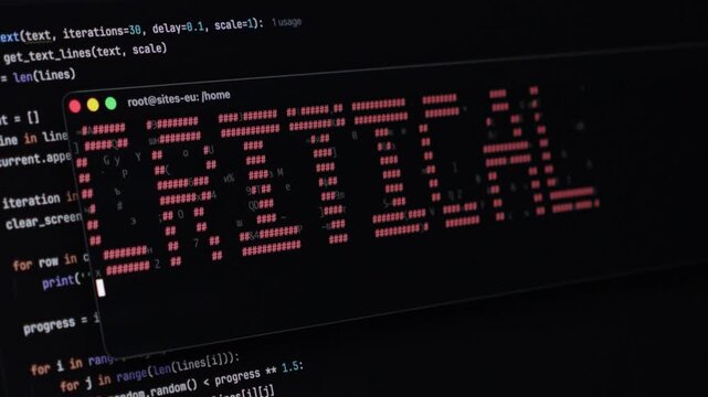 Code editor displays looping progress bar, symbolizing iterative programming process and critical software development workflow. Zoom