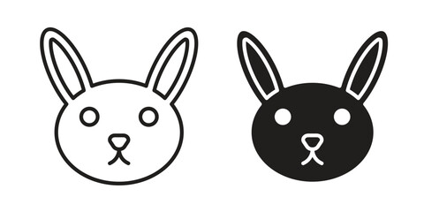 Rabbit icons set. Simple set of vector illustrations