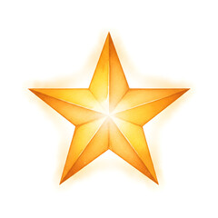 Obraz premium A glowing golden Christmas star illustration shining brightly with a warm festive light.