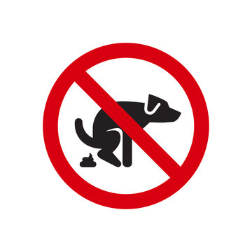 Dogs are prohibited from defecating icon, no dog pooping sign template