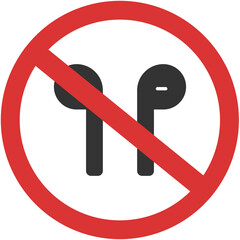 no earbuds sign