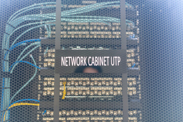 Network Cabinet with Ethernet Cables Inside