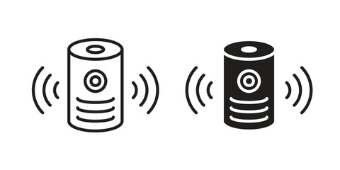 Smart speaker icons set. Simple set of vector illustrations