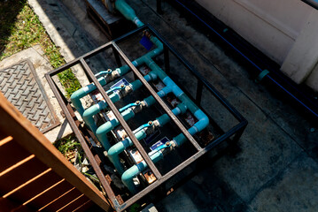 Water Meter Installation with Blue Pipes