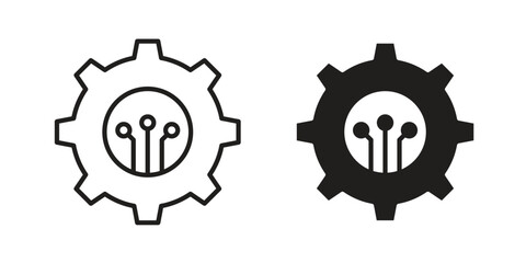 Technology icons set. Simple set of vector illustrations