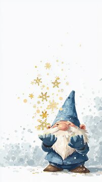 Cute Christmas Dwarf Gnome Spreading Winter Holiday Cheer