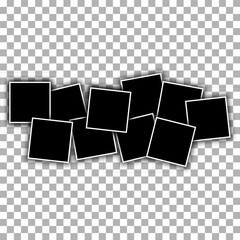 Photo frames. Blank photo collage template made of many parts. Eps 10