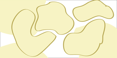 Irregular light yellow abstract organic shapes with thin outlines.