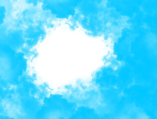 Abstract black void surrounded by vibrant cyan blue color creating a stark contrast effect perfect for graphic design overlays or modern backgrounds