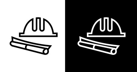 black and white illustration of construction icon