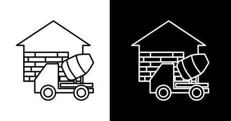 black and white illustration of construction icon