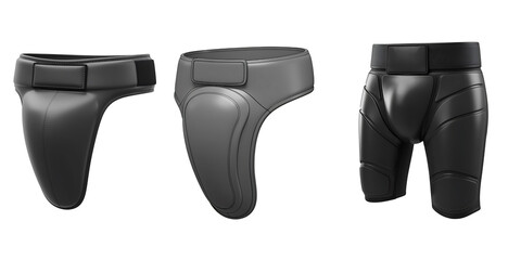 Three types of protective athletic shorts for sports and training