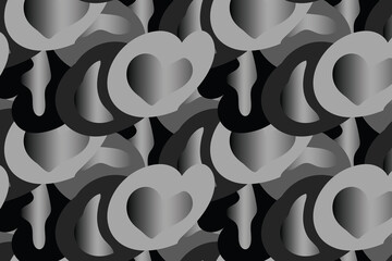 Heartwave Monochrome Gradient Pattern &ndash; Premium Multi-Use Abstract Vector Artwork