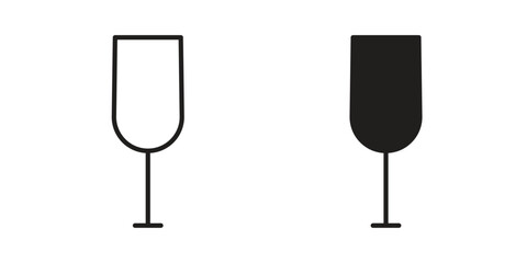 Wine glass icons set. Simple set of vector illustrations