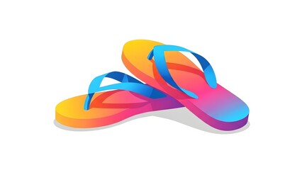 Naklejka premium Colorful gradient flip-flops
