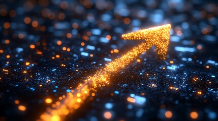 Digital Growth Arrow with Data Analysis, and Future Success.