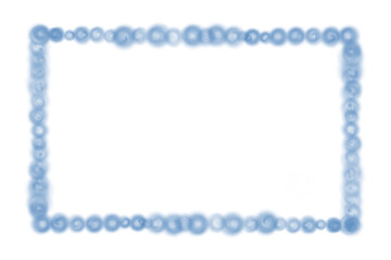 Blue green color square frame,  A series of circles frame