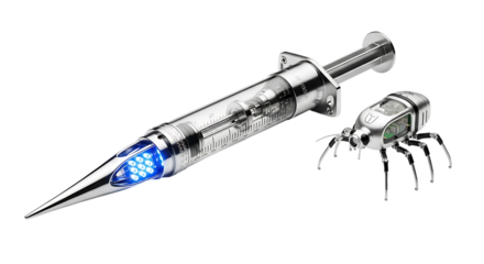 Futuristic Syringe and Nanobot for Advanced Medical Technology and Scientific Research Isolated
