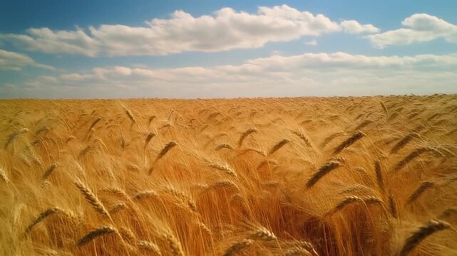 Wheat Field Swaying in Breeze