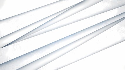 Obraz premium Abstract white geometric background with diagonal layered paper effect and subtle shadows, minimalist design