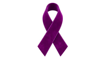 Purple Awareness Ribbon Symbol Isolated on Transparent Background for Health and Support Campaigns