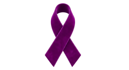 Purple Awareness Ribbon Symbol Isolated on Transparent Background for Health and Support Campaigns