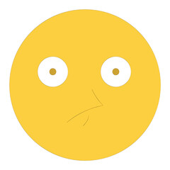 A yellow confused emoji featuring wide, round eyes and a crooked, unsure mouth, expressing confusion, uncertainty, or puzzlement in a simple and expressive design.