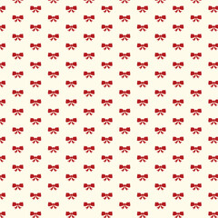 Red Bow Seamless Pattern Background and Christmas Repeating Design, vector illustration.