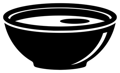 A black and white silhouette of a bowl, black, icon, illustration, lid, liquid, pot, profile, toilet bowl, toilet seat, against transparent background