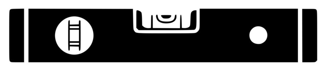 A black and white silhouette of a spirit level, black, briefcase, clipboard, flat, folder, icon, illustration, against transparent background