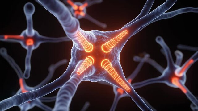 Animated 3D visualization of interneurons with inositol triphosphate signaling